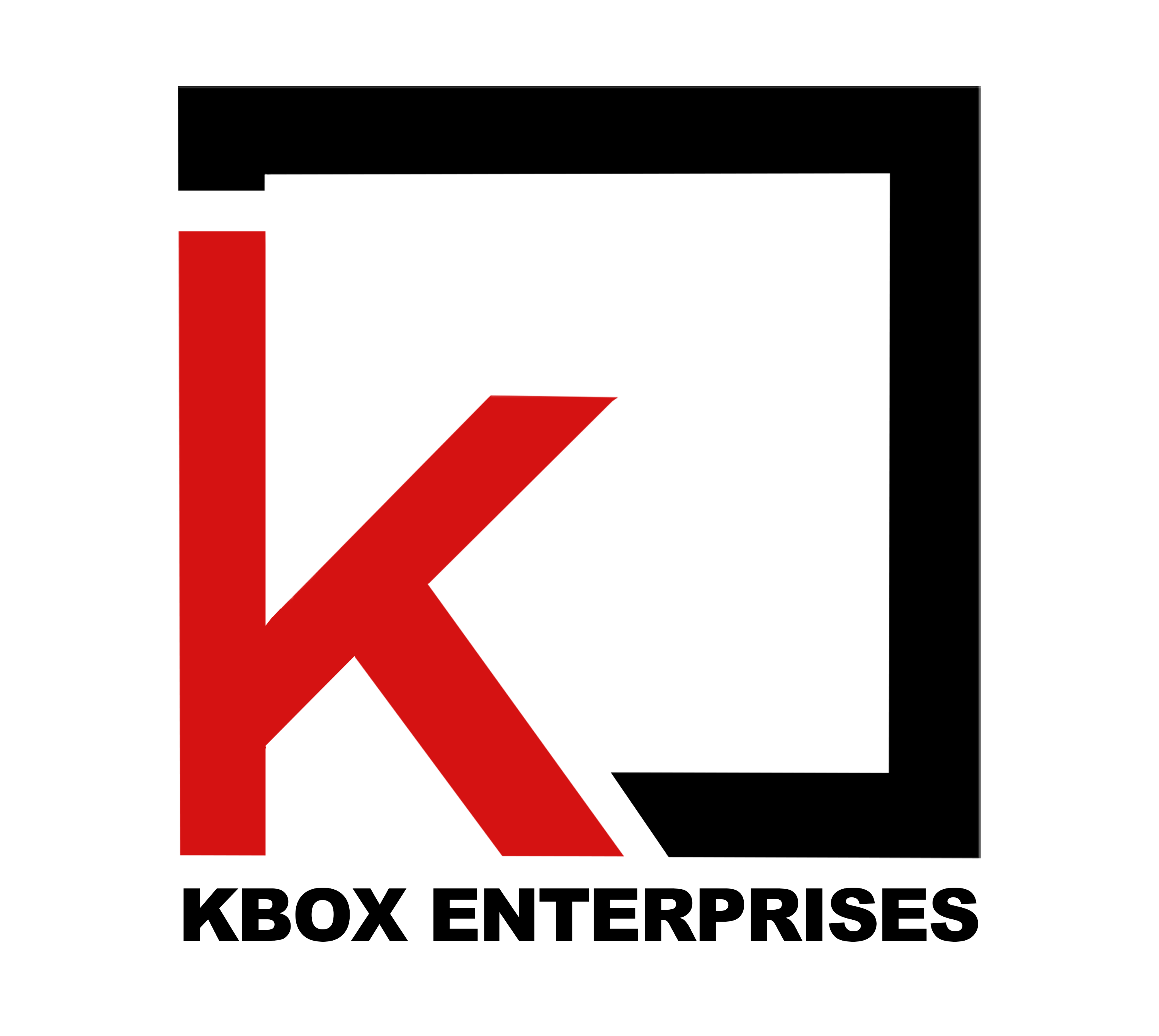 white and red KBOX Enterprises Logo